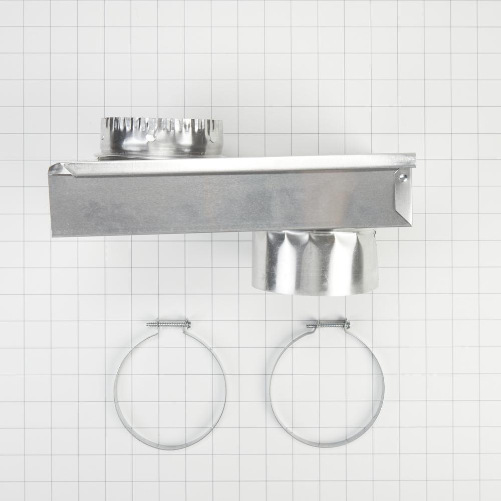 Maytag 8171587RP 0"-5" Dryer Exhaust Periscope Kit for 2.5" clearance, with 1 male fitting, 1 extra-long draw band collar, and 2 clamps