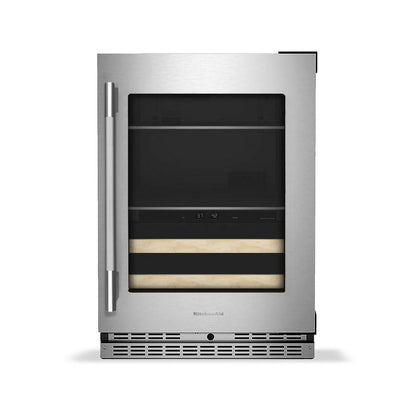 Kitchenaid KUBR524SPS 24" Beverage Center with Glass Door and Wood-Front Racks