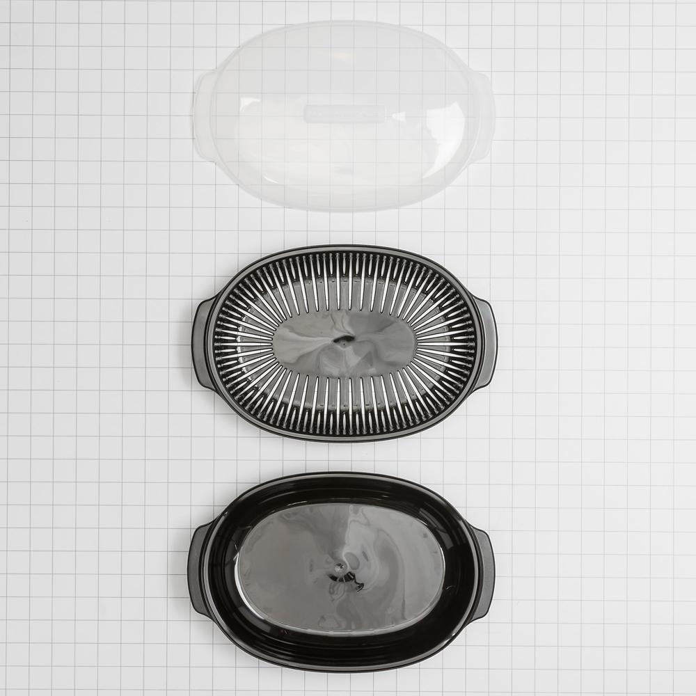 Whirlpool W10660052 KitchenAid Universal Steaming Container for Standard Size Microwave Ovens - Black (Includes See-through Lid, Steamer Basket, and Bottom Piece)