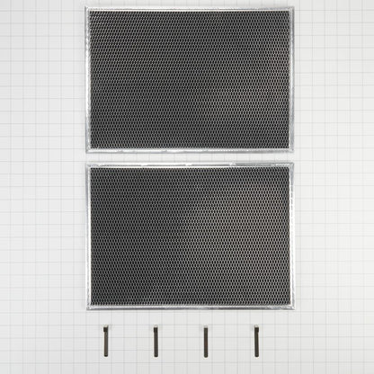 Whirlpool W10905735 36-IN Range Hood Charcoal Filter Kit - Silver (Includes Two 16 1/2-IN X 11 1/2-IN Charcoal Filters and Four Clips)