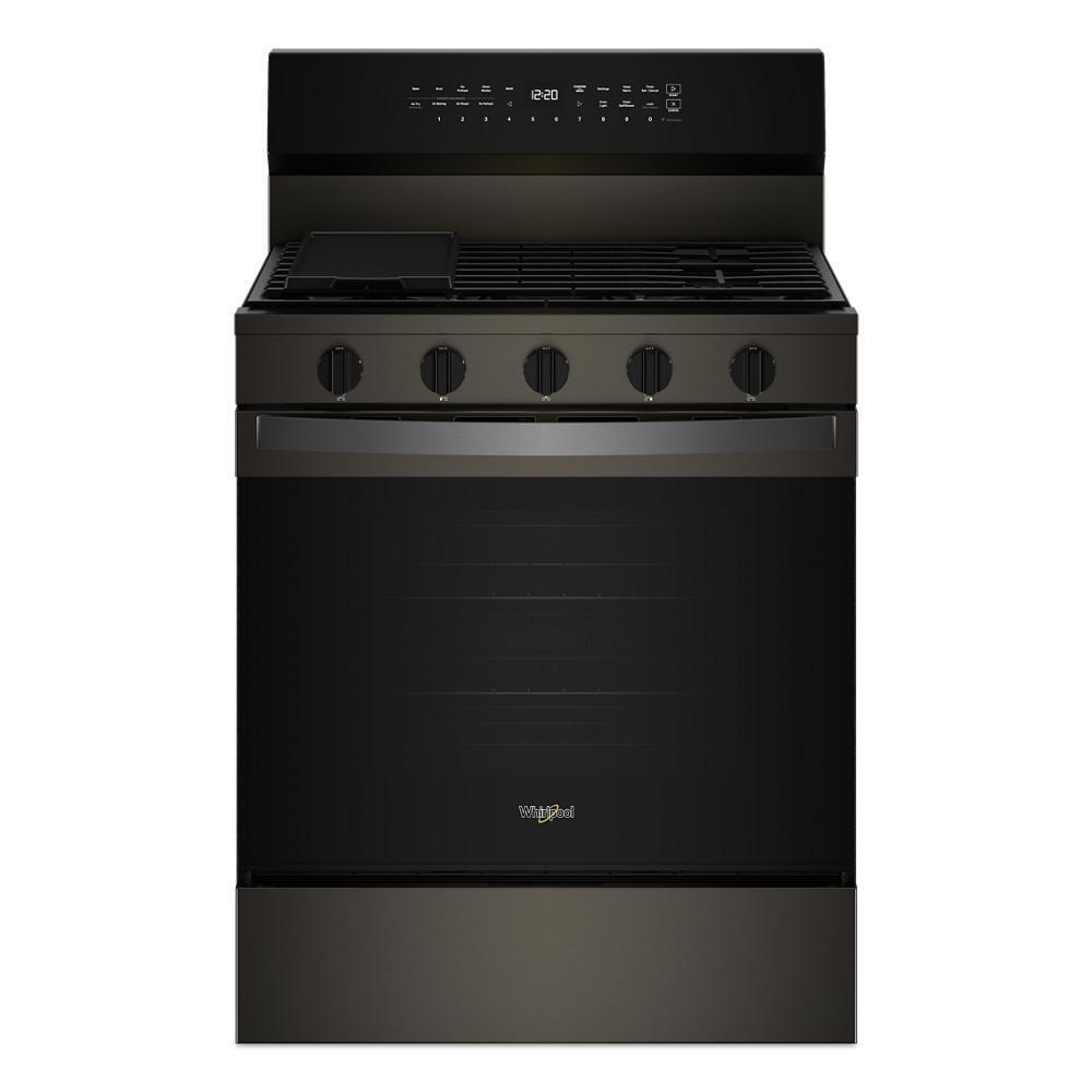 Whirlpool WFGS7530RV 30-inch Smart Gas Range with Air Cooking Technology, No Preheat Air Fry, Steam/Self Clean and High Speed Preheat