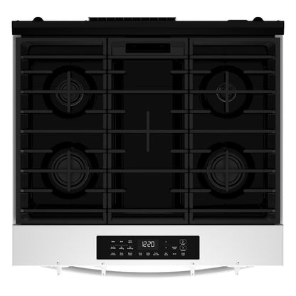 Whirlpool WSGS4530TW 30-inch Gas Smart Range with Air Cooking Technology and Steam Clean