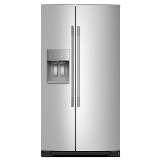 Kitchenaid KRSF336RPS 28.7 Cu. Ft. Side-by-Side Refrigerator with Exterior Ice and Water Dispenser and Removable Under-Shelf Wine Rack