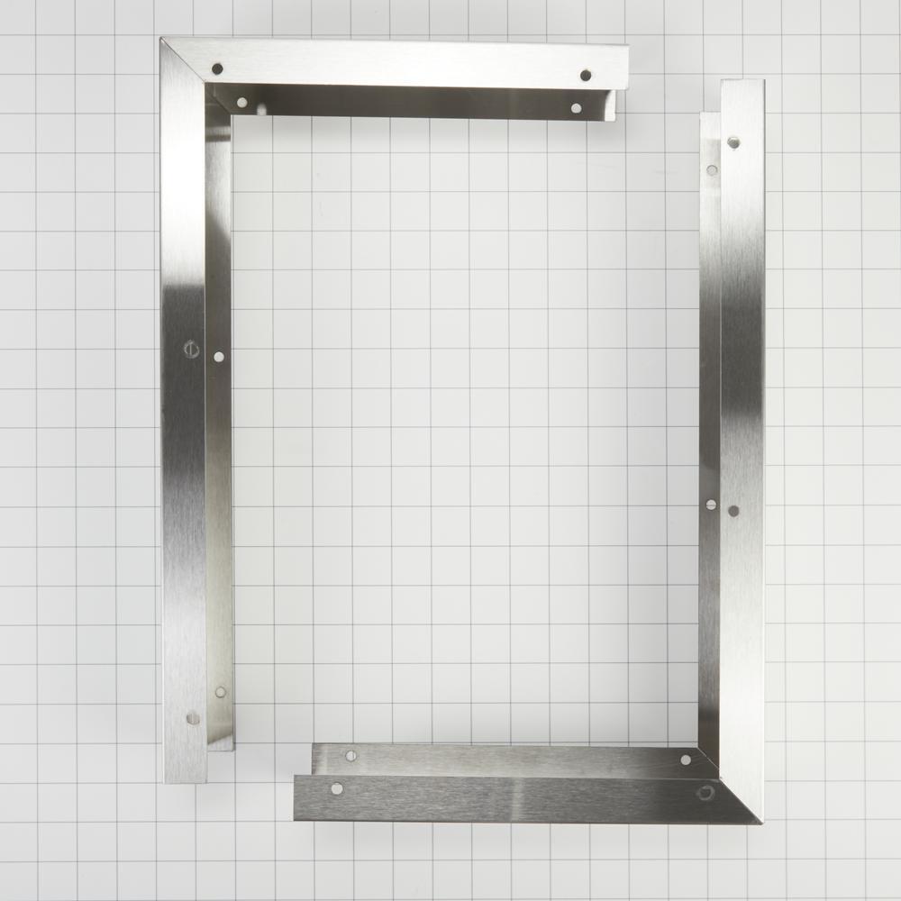 Kitchenaid W10164745 3" X 17 1/4" X 11" Over-The-Range Microwave Trim Kit with stainless steel trim pieces, mounting hardware, & instructions