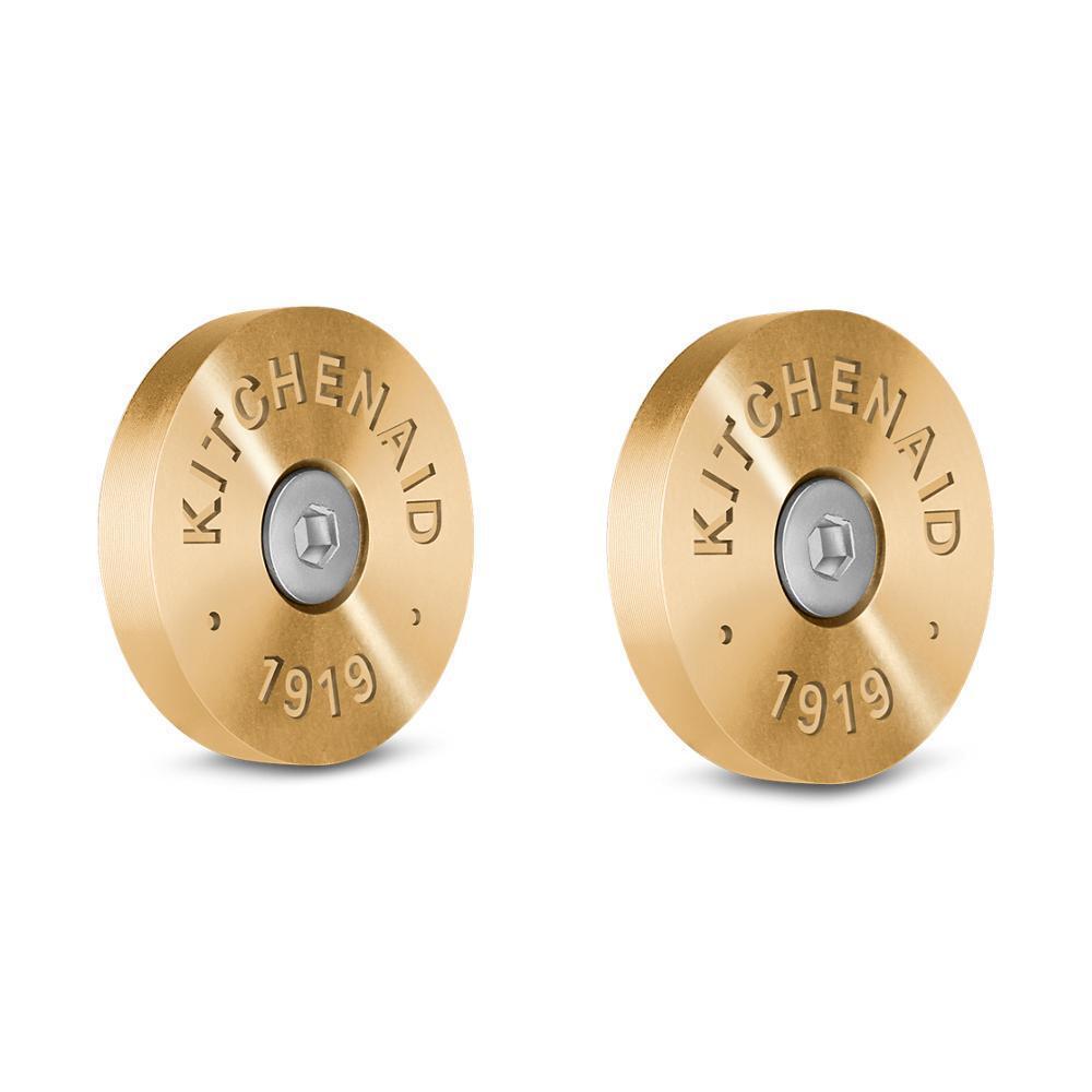 Whirlpool W11368841NE KitchenAid Commercial-Style Range Handle Medallion Kit - Gold (Includes Two Medallions, Screws, and One 1/8-IN Hex Wrench)