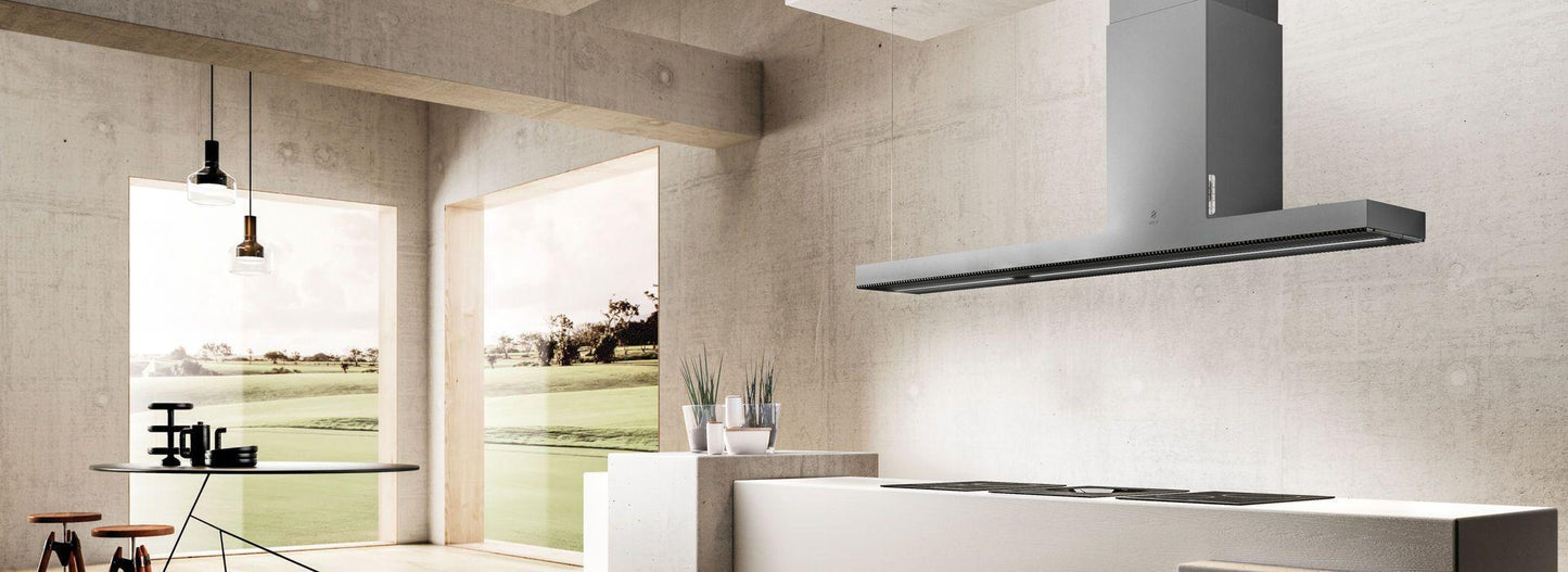 Elica EHI648BL HAIKU IS Island Range Hood 48" wide - 600CFM
