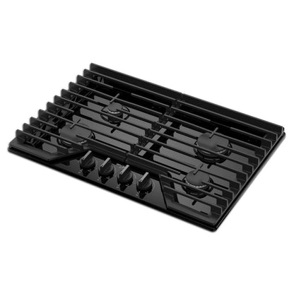 Whirlpool WCGK5030PB 30-inch Gas Cooktop with EZ-2-Lift™ Hinged Cast-Iron Grates
