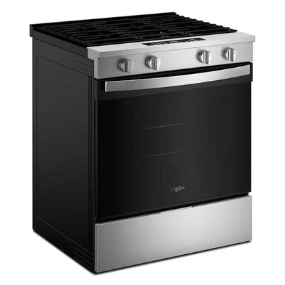 Whirlpool WSGS4530TS 30-inch Gas Smart Range with Air Cooking Technology and Steam Clean