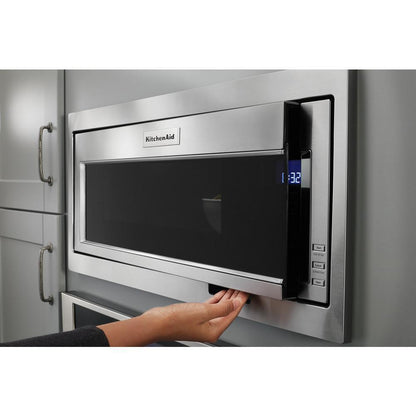 Kitchenaid W11451314 Built-In Low Profile Microwave Slim Trim Kit with Pocket Handle, Stainless Steel, fits cut-out height 12"