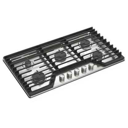 Whirlpool WCGK7036PS 36-inch Gas Cooktop with 5 Burners and EZ-2-Lift™ Hinged Cast-Iron Grates