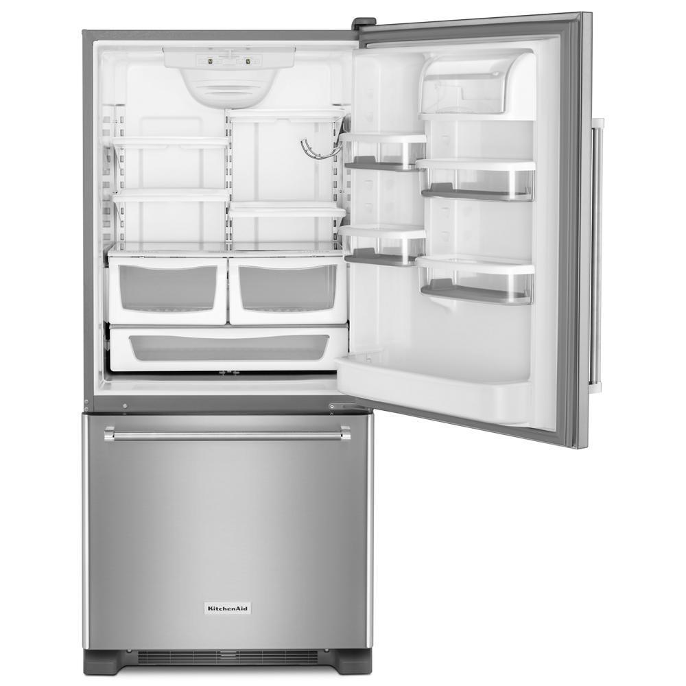 Kitchenaid KRBR109ESS 19 cu. ft. 30-Inch Width Full Depth Non Dispense Bottom Mount Refrigerator