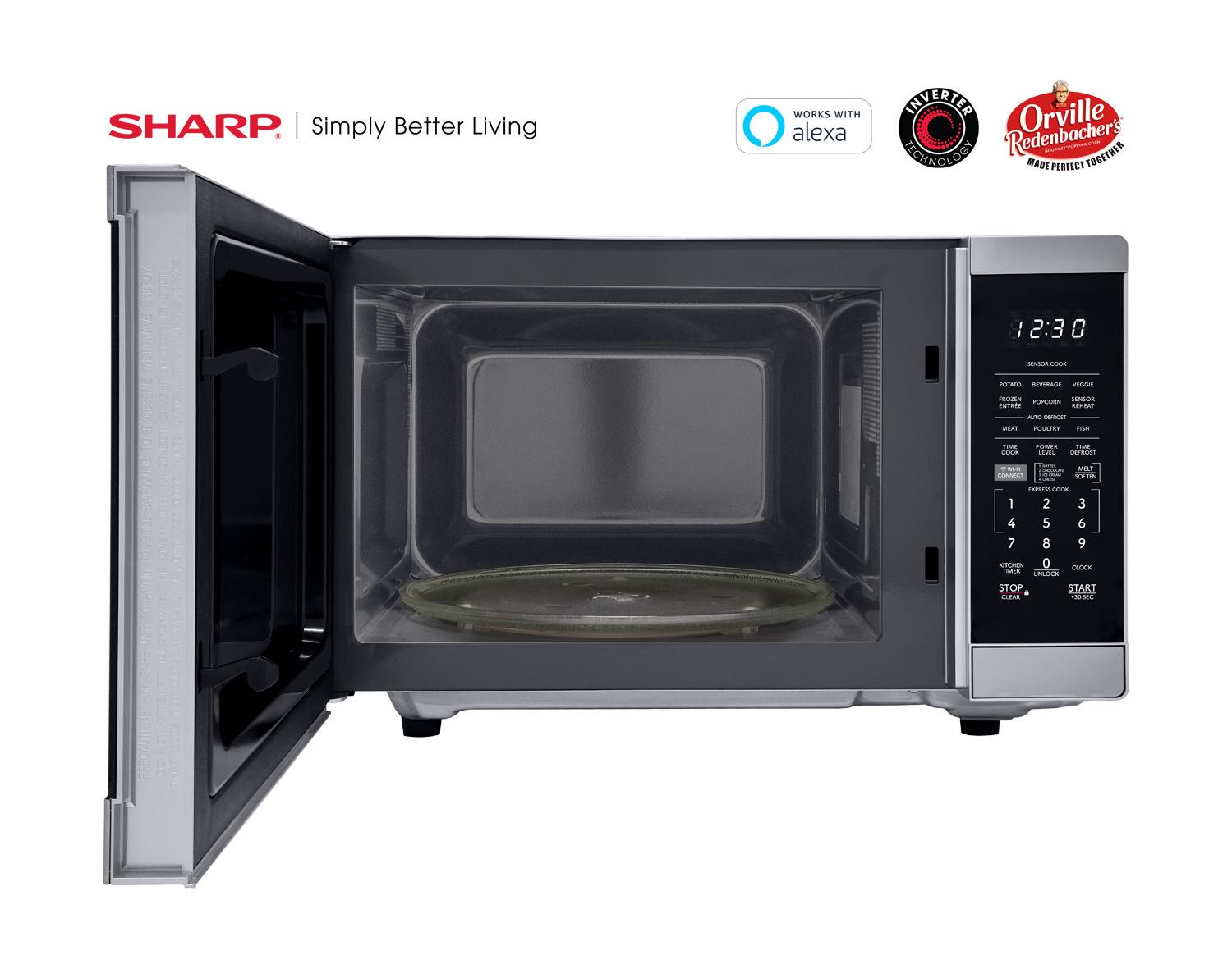 SMC1469KS Sharp 1.4 cu. ft. 1100W Smart Stainless Steel Microwave Oven with Inverter Technology