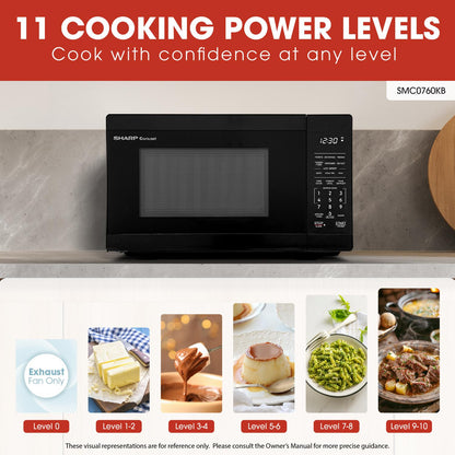 SMC0760KB Sharp 0.7 cu. ft. 700W Black Countertop Microwave Oven