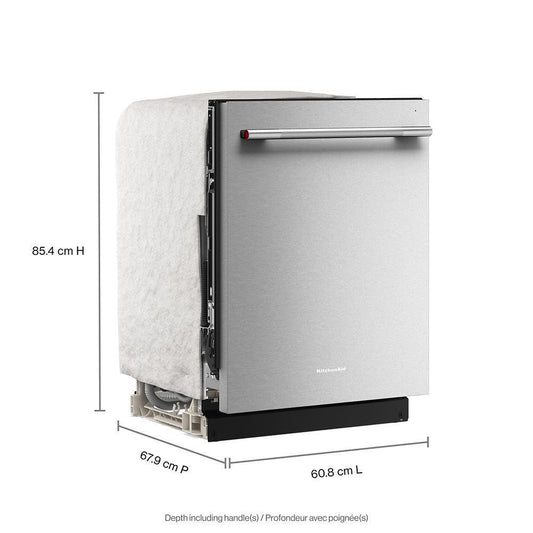 Kitchenaid KDTS324SPS Third Level Jet Rack Dishwasher with 40+ Total Wash Jets, 41 dBA