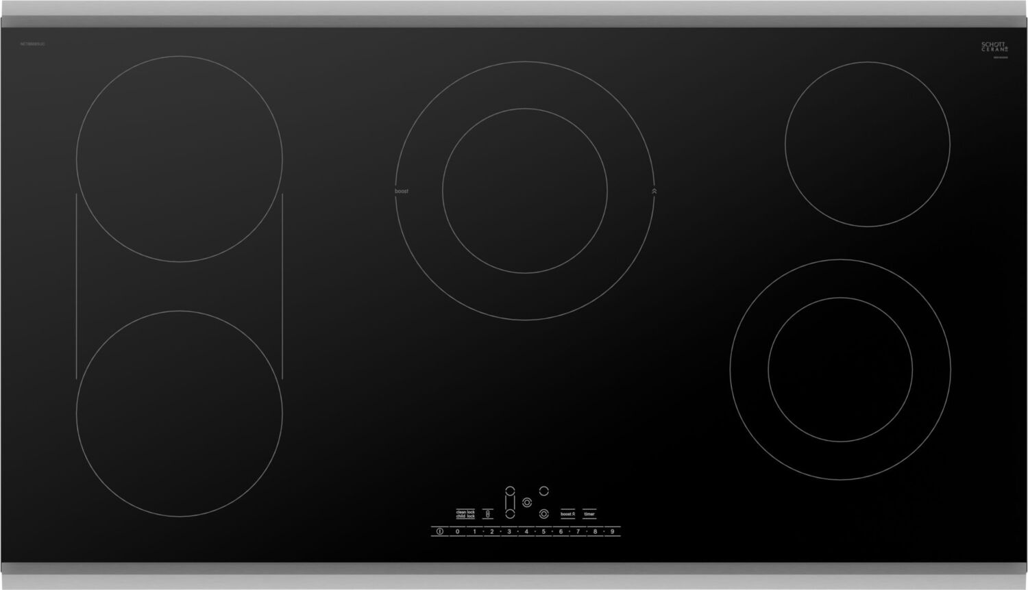 Bosch NET8669SUC 800 Series Electric Cooktop 36" Black, surface mount with frame