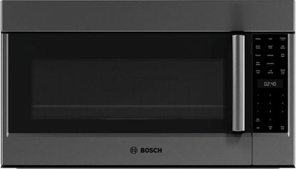 Bosch HMV8045U 800 Series, Over-The-Range Microwave, 30'', Door Hinge: left, Black stainless steel