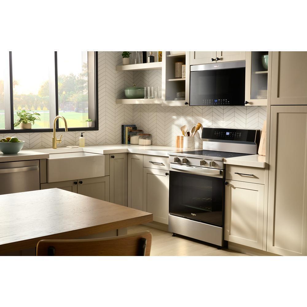 Whirlpool WFES7530RZ 30-inch Electric Smart Range with Air Cooking Technology, No Preheat Air Fry, High Speed Preheat Oven, WipeClean™ Coating, and Steam/Self Clean