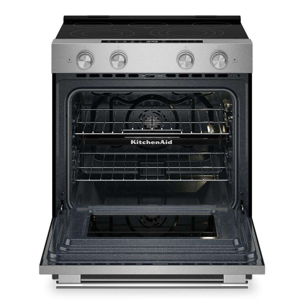 Kitchenaid KSES430SPS 5.3 Cu. Ft. Smart Slide-in Electric Range with Convection Cooking Modes and Steam Bake Mode