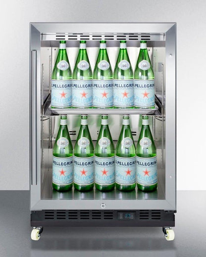 Summit SCR610BLRI 24" Wide Built-in Mini Reach-in Beverage Center With Dolly
