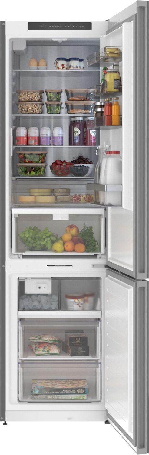 Bosch B24CB80ESB 800 Series, free-standing fridge-freezer with freezer at bottom, glass door, 24'', Black, Total No Frost
