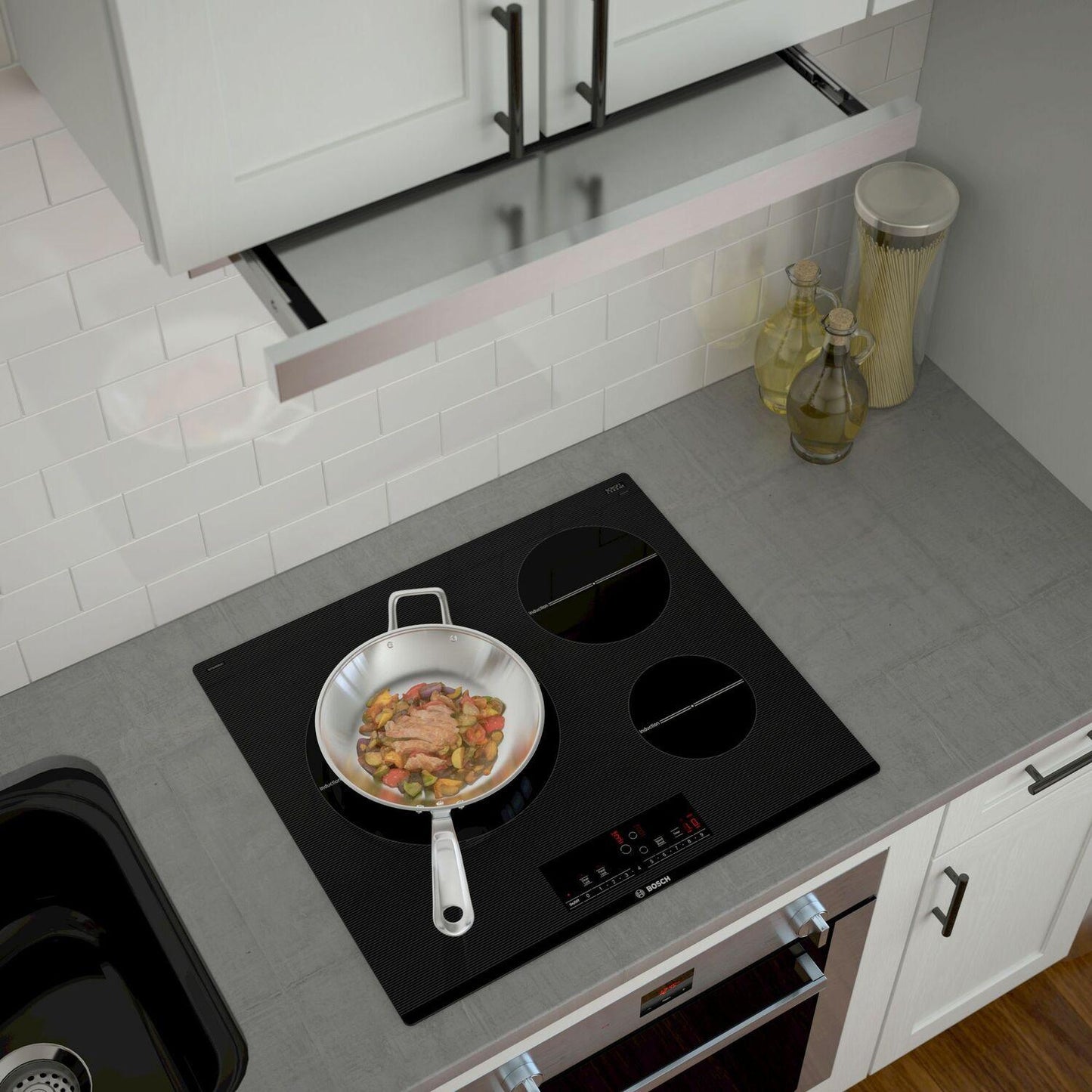 Bosch HUI54452UC 500 Series, telescopic cooker hood, Stainless steel