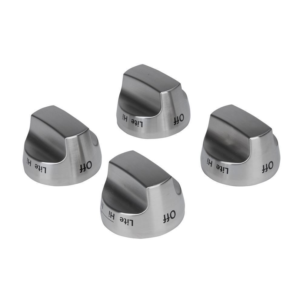Maytag W10231702 KitchenAid 30-IN Range Bladed, Stemless, Brushed Burner Knobs Kit (Set of 4) - Stainless Steel