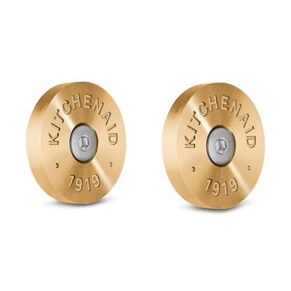 Maytag W11368841NE KitchenAid Commercial-Style Range Handle Medallion Kit - Gold (Includes Two Medallions, Screws, and One 1/8-IN Hex Wrench)