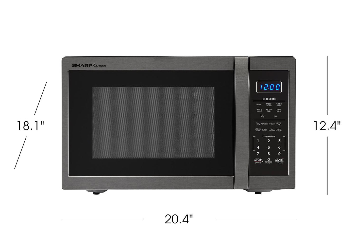 Sharp SMC1452CH 1.4 cu. ft. 1100W Sharp Black Stainless Steel Countertop Microwave Oven
