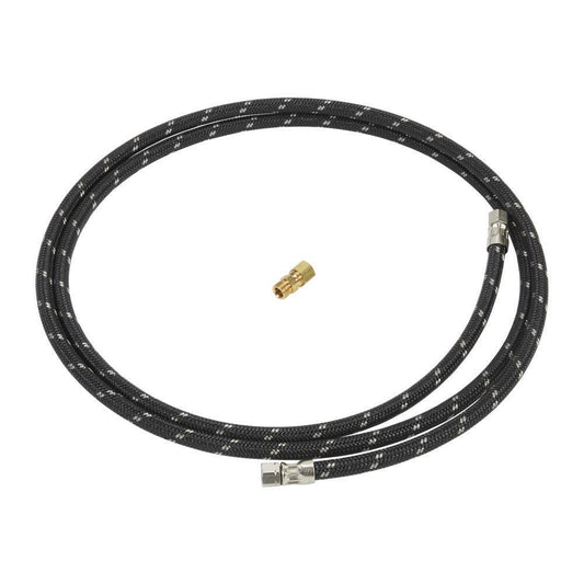 Maytag W10505928RP Refrigerator Water Line Installation Kit, Black, with (1) 7'L industrial braided flexible hose and (1) brass union