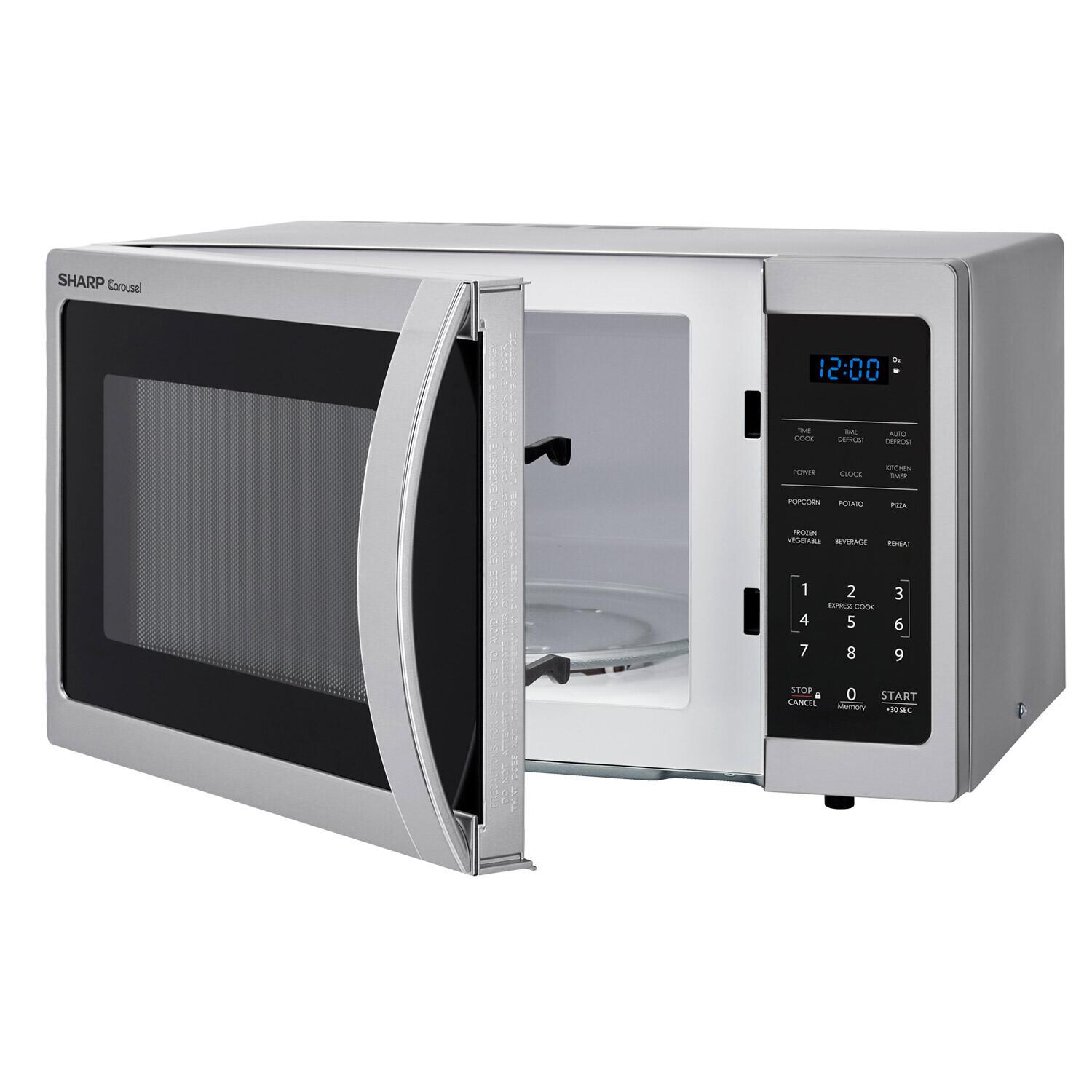 Sharp 0.9 cu. ft. 900w Sharp Stainless Steel Carousel Countertop Microwave Oven