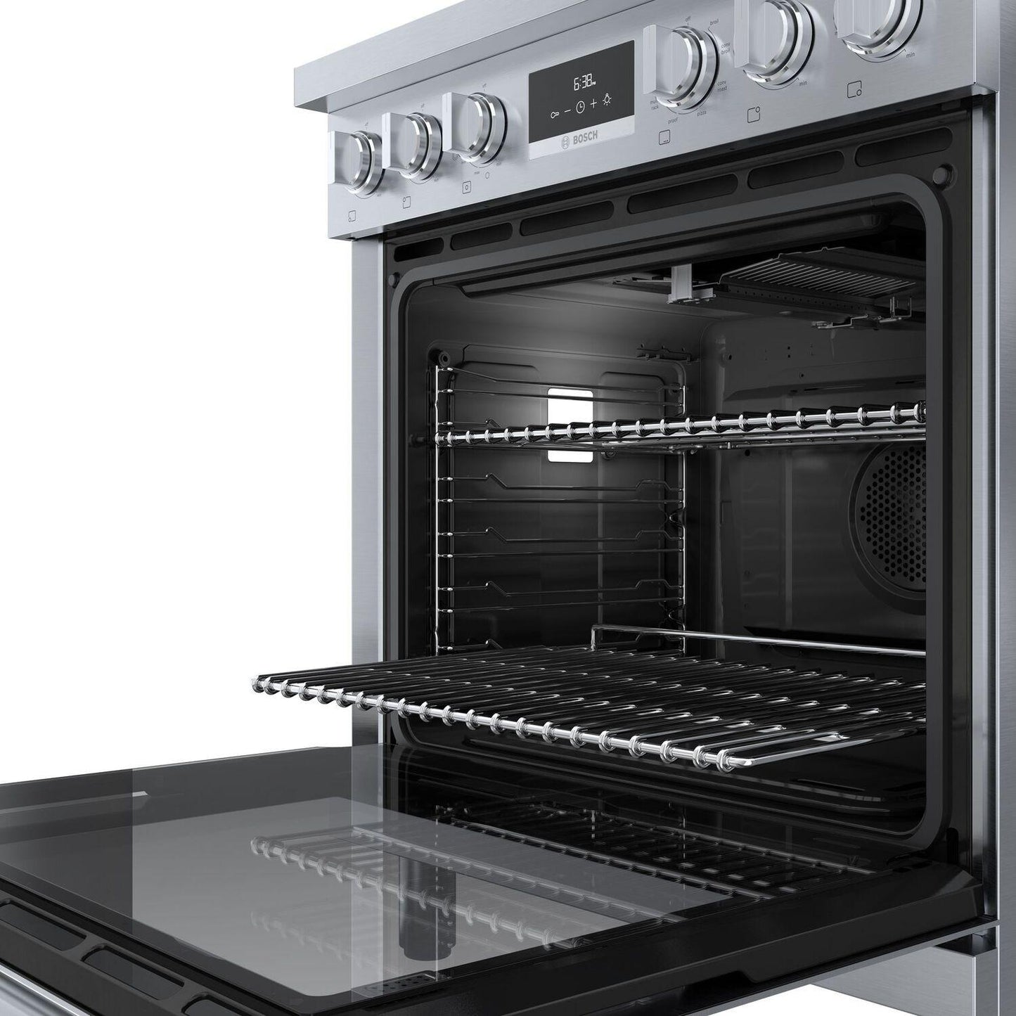 Bosch HDS8055U 800 Series, Dual fuel freestanding range, 30'', Stainless steel