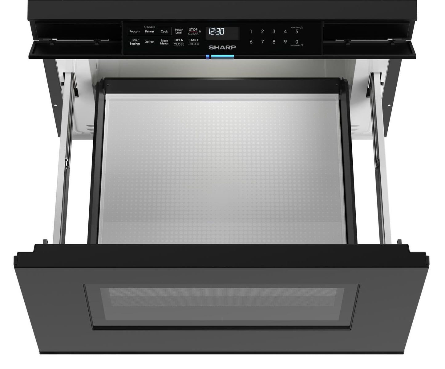 SMD2479MB Sharp 24 in. 1.2 cu. ft. Deco Series Built-In Smart Microwave Drawer™ Oven with Easy Wave Open in Black