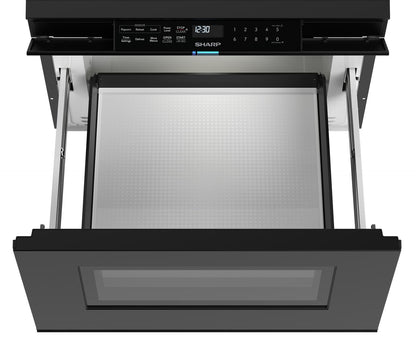 SMD2479MB Sharp 24 in. 1.2 cu. ft. Deco Series Built-In Smart Microwave Drawer™ Oven with Easy Wave Open in Black