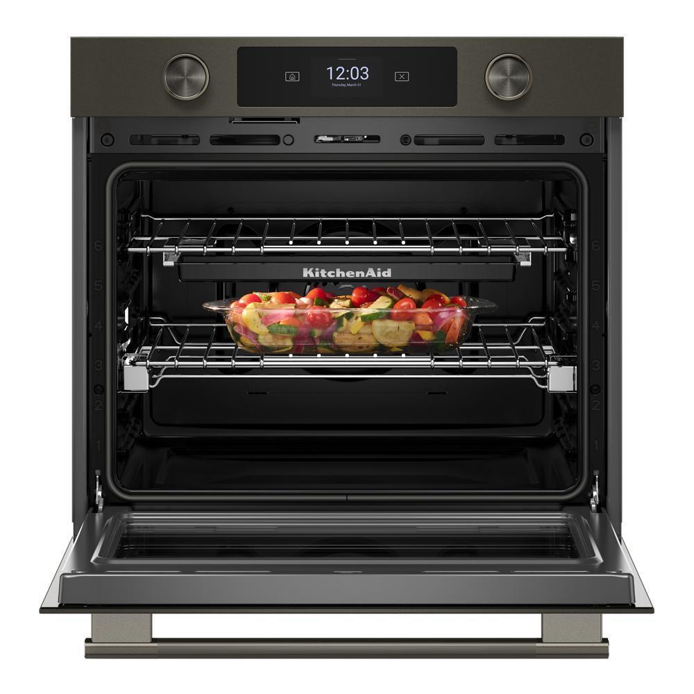 Kitchenaid KOES930SBE 30-inch Smart Electric Single Wall Oven with Intelligent Cooking Camera - Black Ore