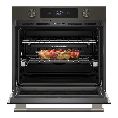 Kitchenaid KOES930SBE 30-inch Smart Electric Single Wall Oven with Intelligent Cooking Camera - Black Ore