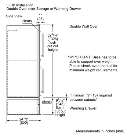 Bosch HBL5551UC 500 Series, 30", Double Wall Oven, SS, Thermal/Thermal, Knob Control