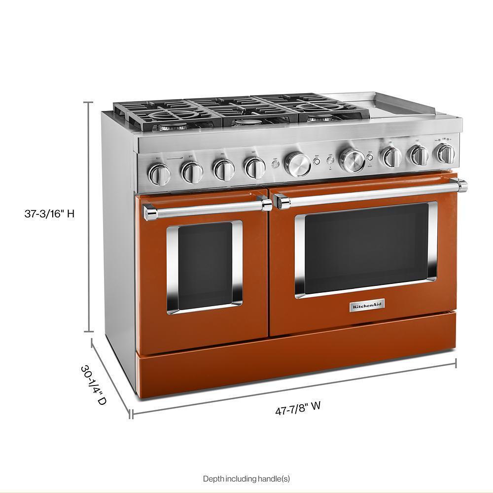 KFDC558JSC KitchenAid® 48'' Smart Commercial-Style Dual Fuel Range with Griddle