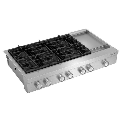 KCGK948TSS KitchenAid® 48-inch 6-Burner Gas Commercial-Style Rangetop with Griddle