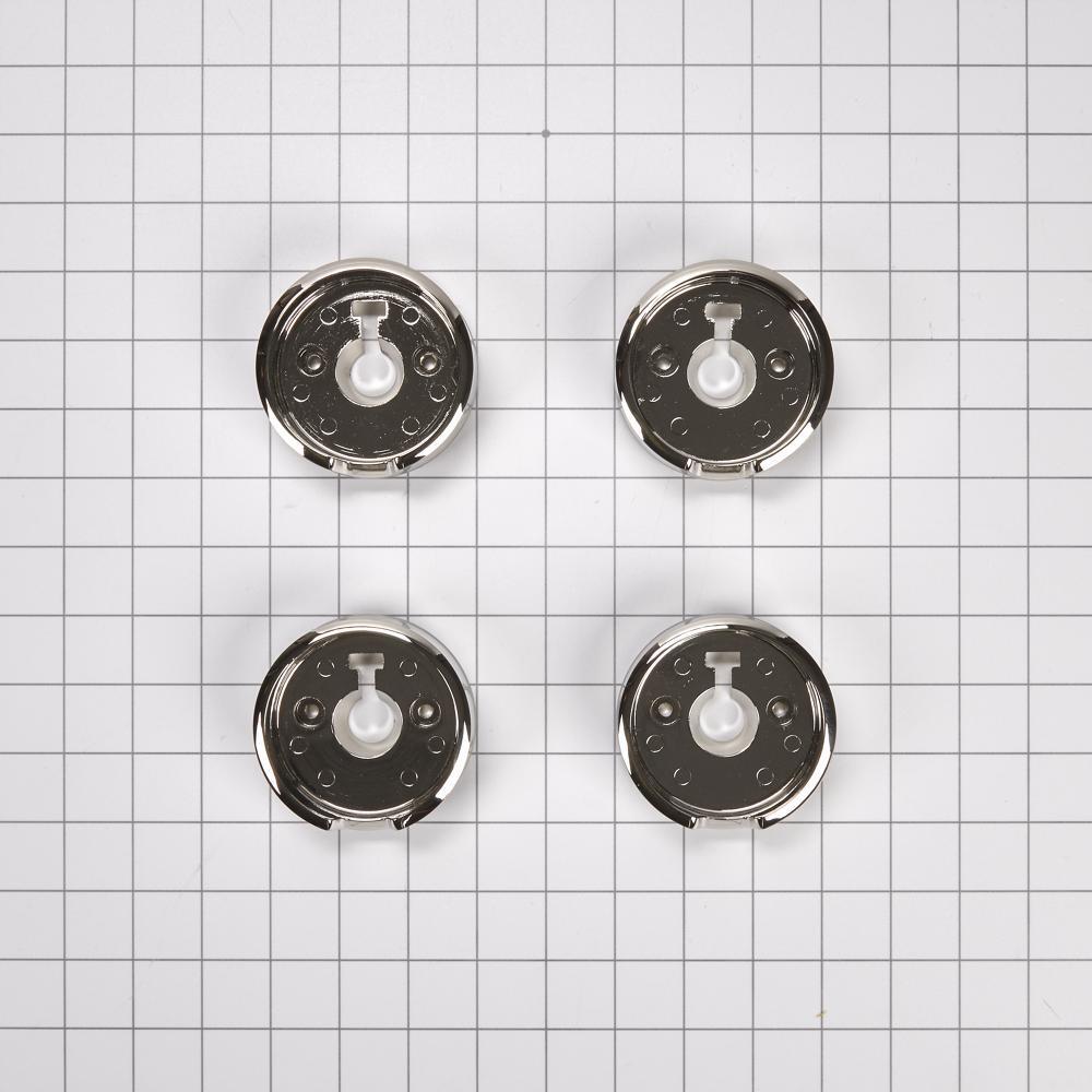 Kitchenaid W11323062 JennAir 3-IN D Bezel (Set of 4) for Rise-Style Commercial Range and Rangetop Griddle Knobs - Chrome