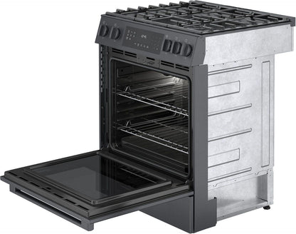 Bosch HGI8046UC 800 Series, Gas slide-in range, 30'', Black stainless steel