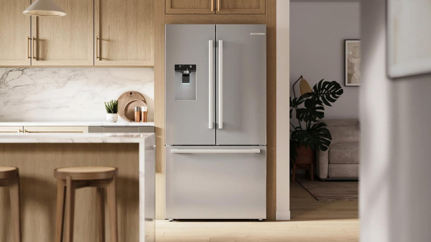Bosch B36CD52SNS 500 Series, French Door Bottom freezer, multi door, 36'', Brushed steel (with anti-fingerprint), Total No Frost