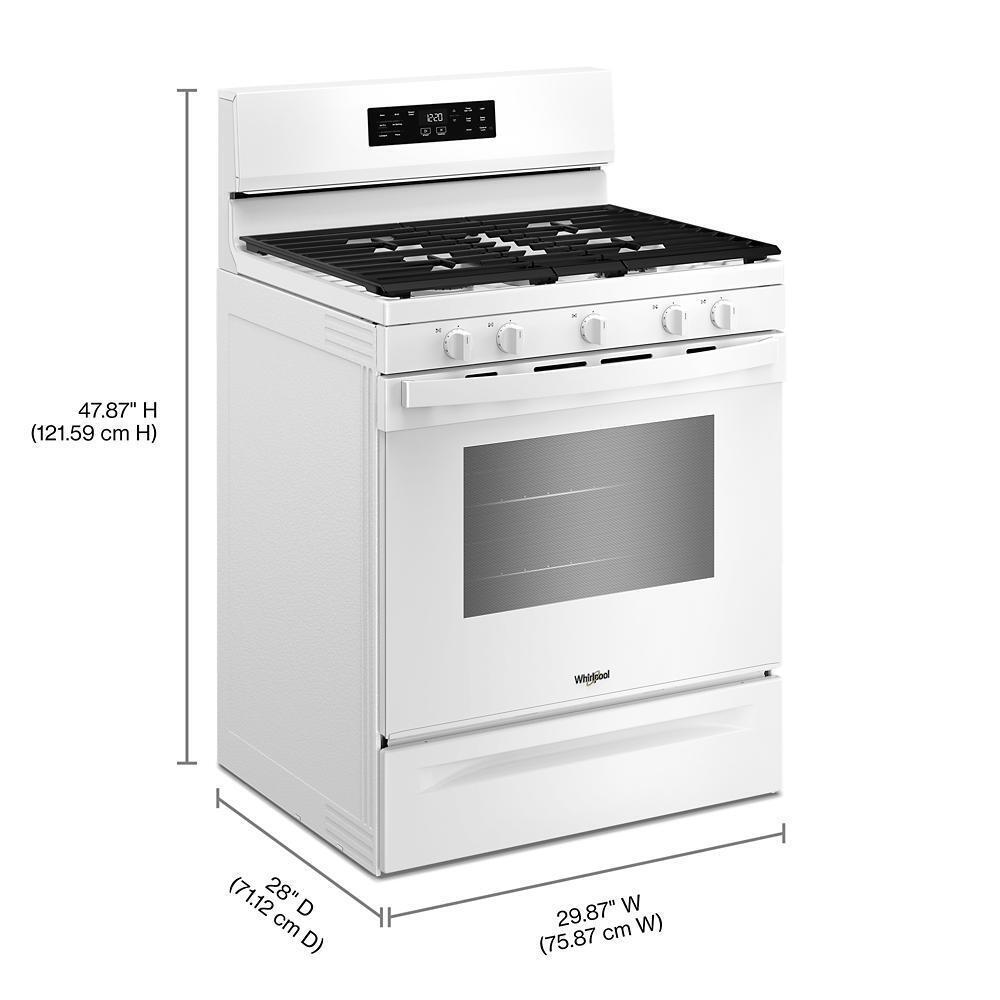 Whirlpool WFGS4530SW 30-inch Gas Range with Air Cooking Technology and Steam Clean