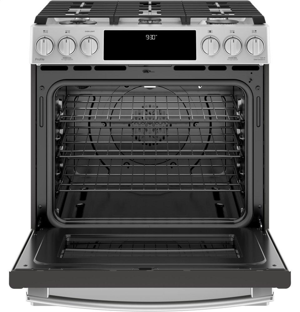 GE Profile™ 30" Smart Slide-In Front-Control Gas Range