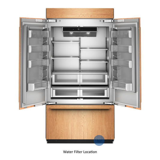 Kitchenaid KBFN542TPA 24.2 Cu. Ft. 42" Built-In Panel-Ready French Door Bottom Mount Refrigerator with Platinum Interior