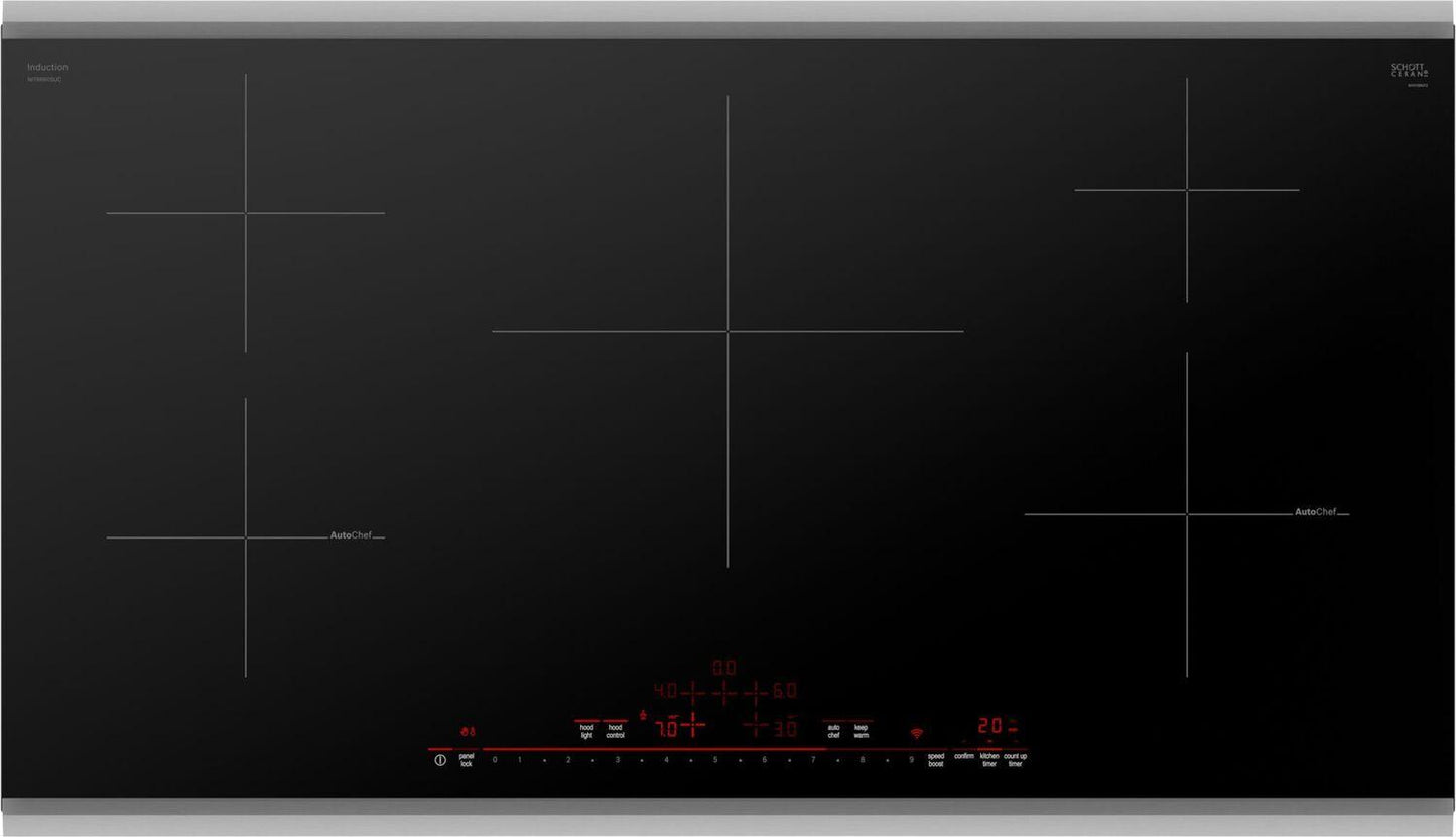 Bosch NIT8660SUC 800 Series Induction Cooktop 36" Black, surface mount with frame
