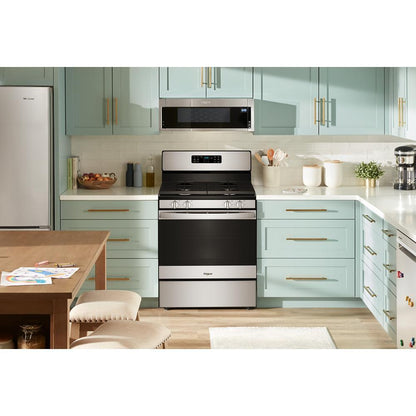 Whirlpool WFGS3130TS 30-inch Gas Range with Crispy Mode and Dishwasher Safe Grates