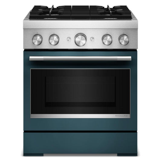 Kitchenaid KFDS930SAG 30-Inch 4 Burner Commercial-Style Dual Fuel Range with No Preheat Air Fry Mode