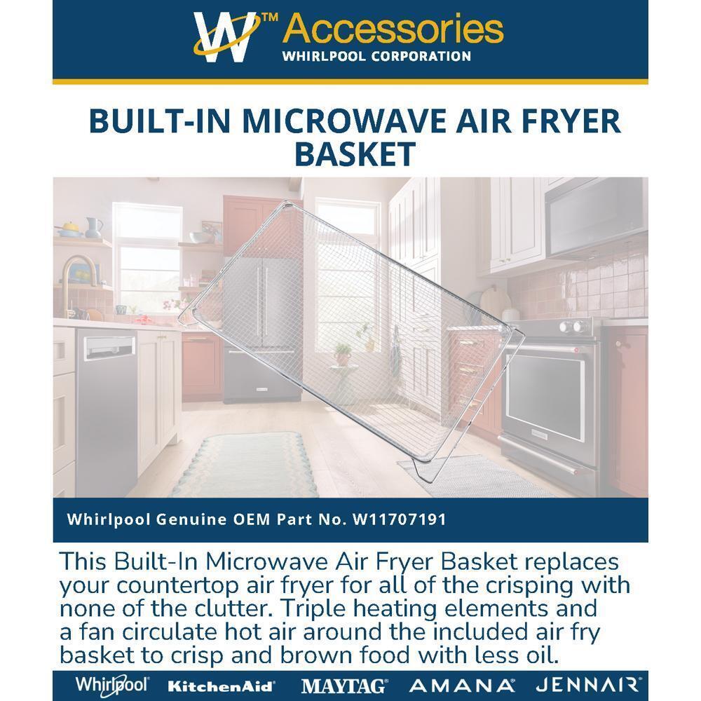 Maytag W11707191 Built-In Microwave Air Fryer Basket - Stainless Steel for Models KMMF530/730P, WMMF7330/7530R, JMHF730/930R & KMBS724SPS (17 1/4-IN L X 10 1/2-IN W X 1 1/2-IN H)