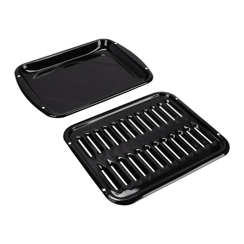Maytag 4396923 Premium Range Porcelain Broiler Pan and Roasting Rack - Grey (Includes Pan and Grid)