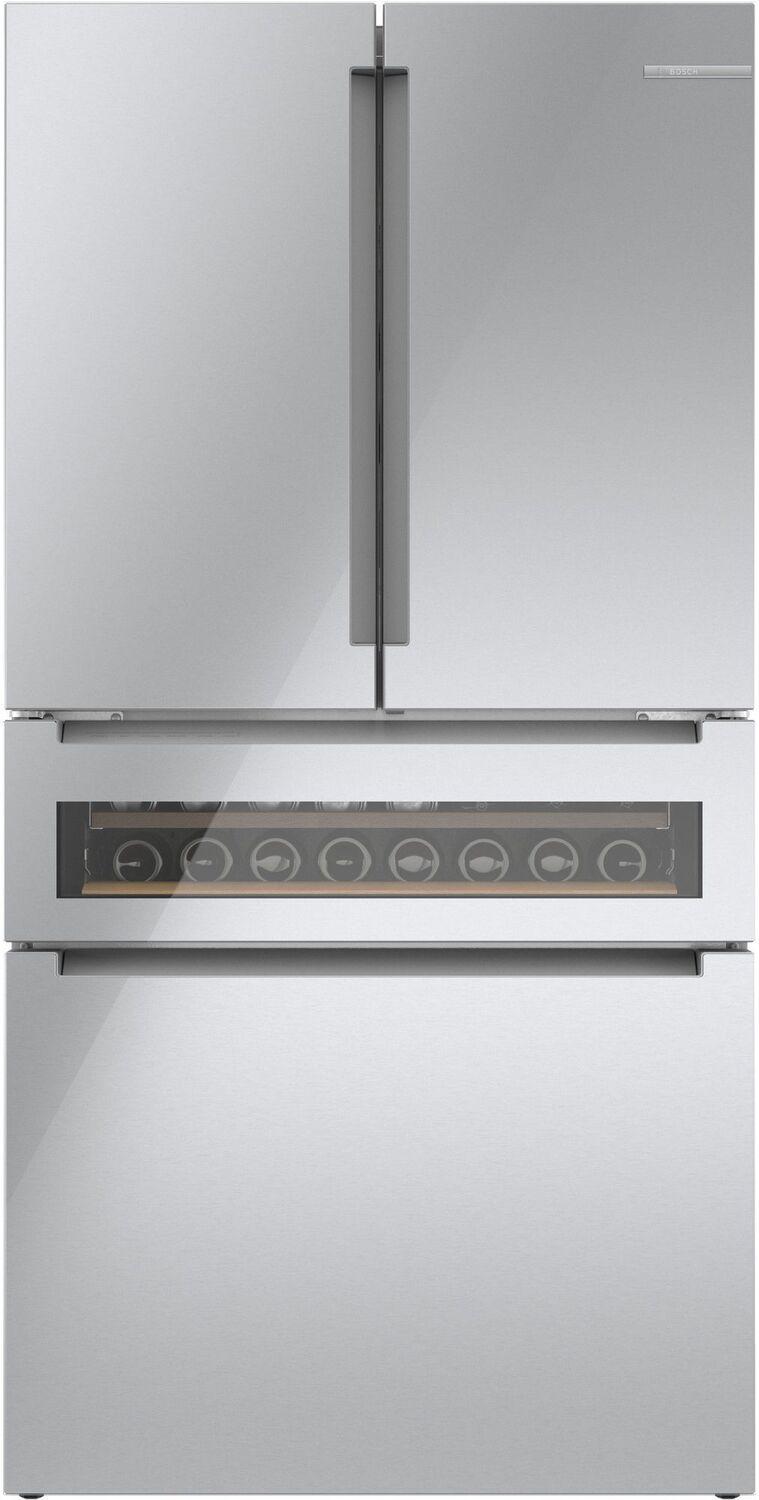 Bosch B36CL81ENG 800 Series, French Door Bottom Mount Refrigerator, Glass door, 36'', Stainless steel